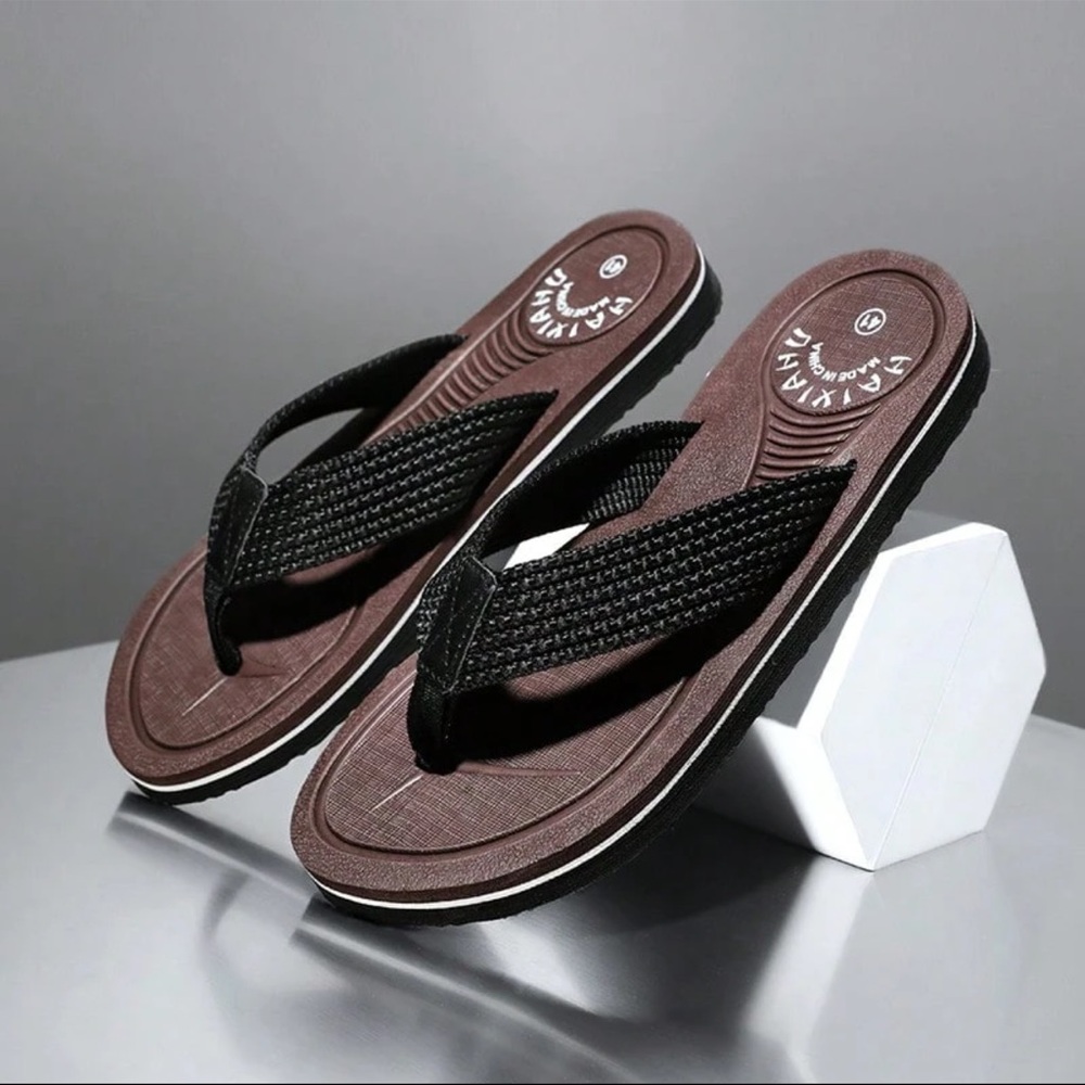 Men's Flip Flops, Outdoor Beach Men's Soft Bottom Casual Thong Slippers